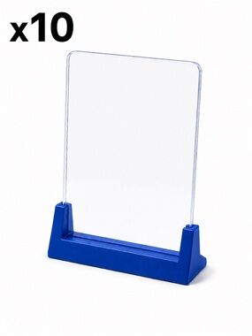 (10) Blue Trading Card Single Top Loader Display Stand (Set of 10)